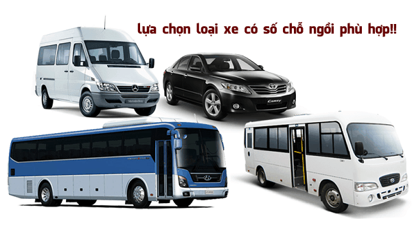 Lựa chọn loại xe có số chỗ ngồi phù hợp cho các chuyến du lịch.